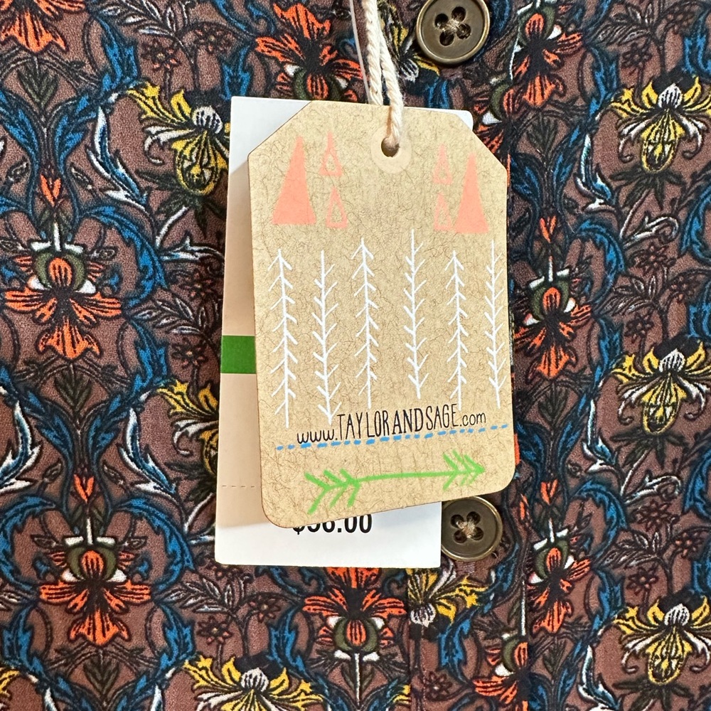 NWT Taylor & Sage Womens Floral Print Button Front Long Sleeve Dress Size Large - Picture 7 of 9